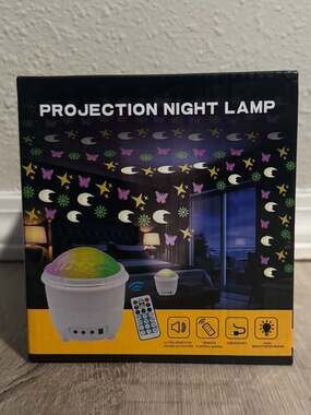 Projection Night Lamp with Remote Control and Sound Activation